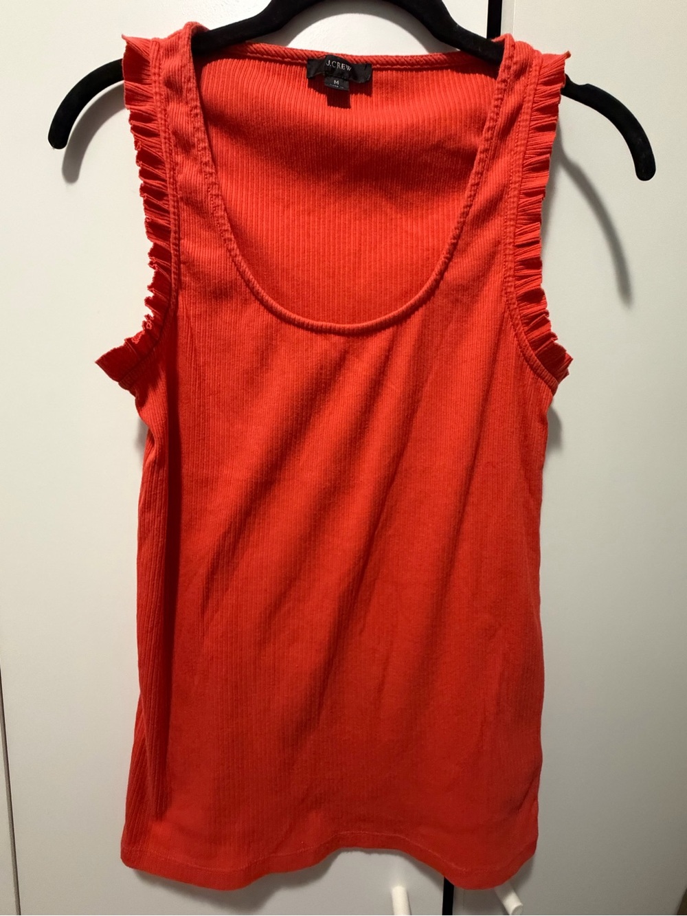 J. Crew Ribbed Sleeveless Tank Top in Bright Red
